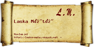 Laska Máté névjegykártya
