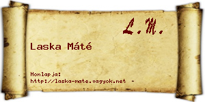 Laska Máté névjegykártya